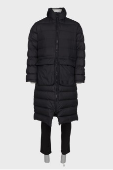 Men's black maxi jacket with tag