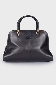 Black leather bag