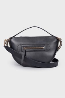 Leather semi-circular bag