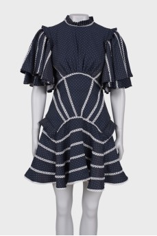 Polka dot dress with ruffles