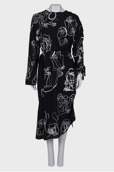 Black printed dress