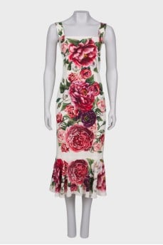 Strappy printed dress with tag 