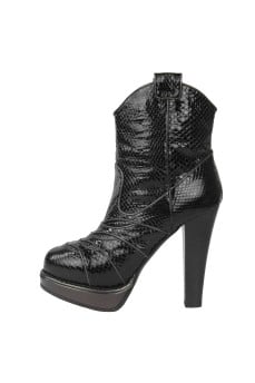 Glossy leather cropped boots