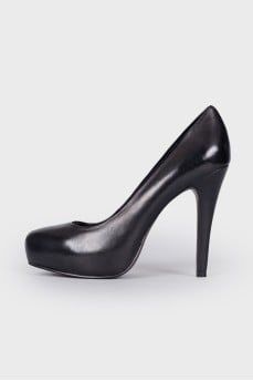 Black leather shoes