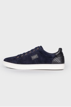 Men's blue suede sneakers