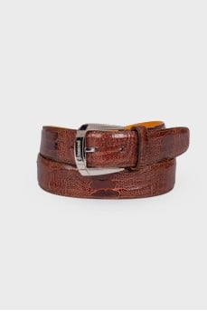Men's brown leather belt