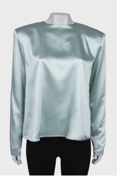 Satin open back blouse