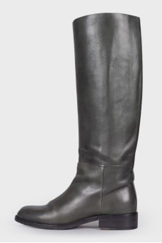 Green low heel boots