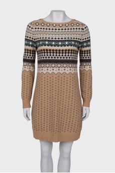 Beige patterned dress