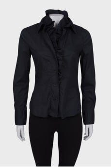 Black ruffled shirt