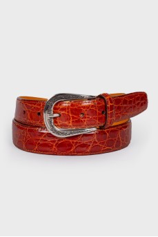 Men's crocodile leather belt