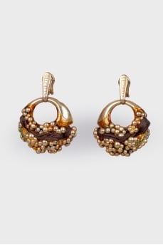 Silver and textile earrings