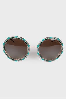 Printed round sunglasses