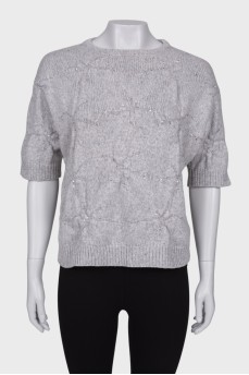 Short sleeve cashmere sweater