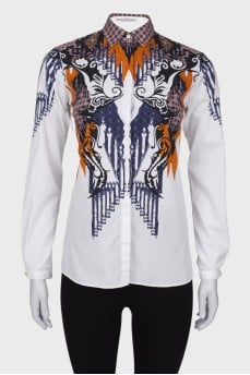 White blouse with print
