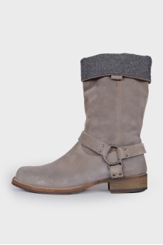 Suede gray boots