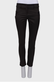 Black straight fit trousers