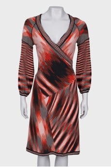 Wool dress with cutout