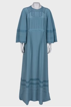 Silk blue maxi dress