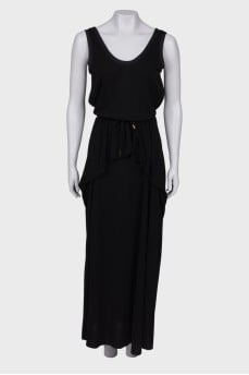 Black dress with drawstring