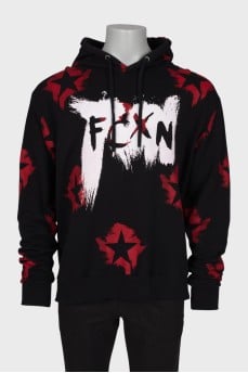 Men's printed hoodie with hood