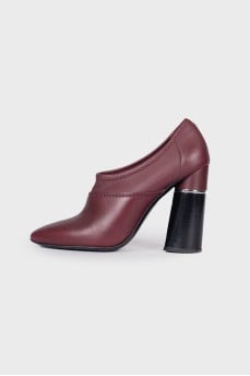 Burgundy heeled ankle boots