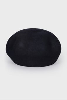 Вовняний чорний берет
