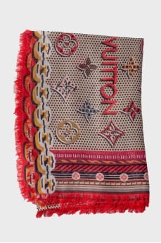Silk scarf with signature print