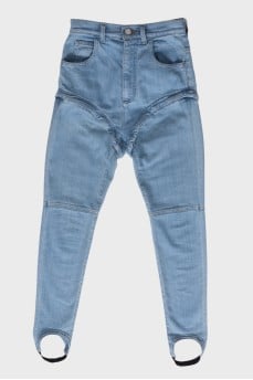 Combination jeans-shorts with studs