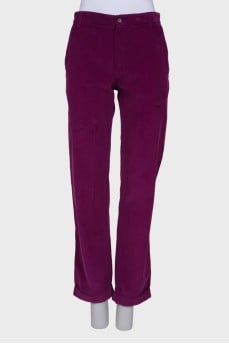 Purple corduroy trousers