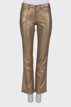 Patterned golden trousers