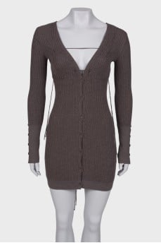 Tie wool dress