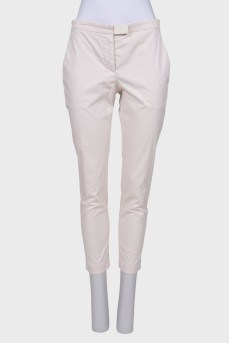 White straight trousers