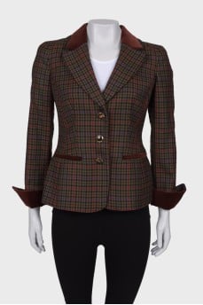 Checked wool jacket