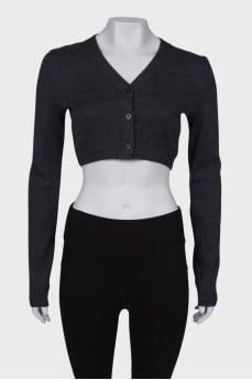 Wool cropped cardigan
