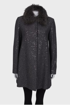Gray coat with sequins