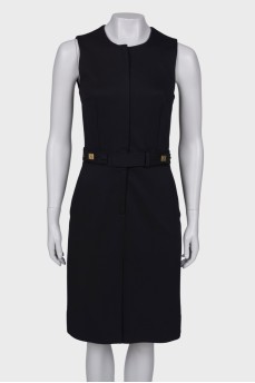 Dress with sewn-in belt