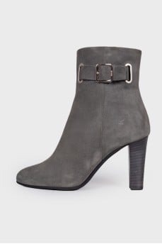Gray Suede Ankle Boots