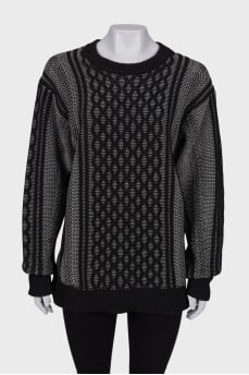 Black and White Knitted Sweater