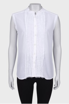 White blouse with front fringe