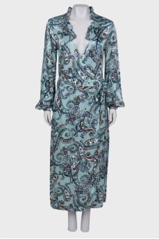 Printed wrap dress