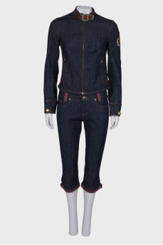 Denim suit: jacket and capris