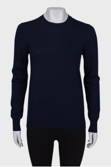 Wool sweater with elbow patches