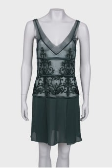 Sheer slip dress with tag
