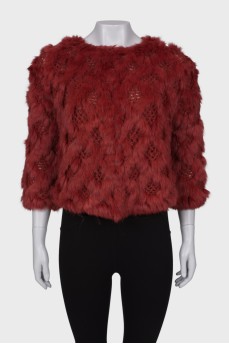 Wool jacket with fur