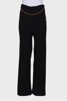 High waist trousers with chain