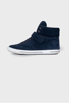 Blue suede sneakers