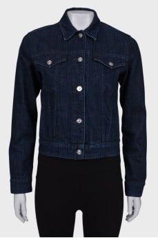 Denim jacket with back embroidery