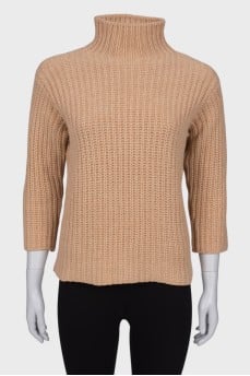 Beige high neck sweater