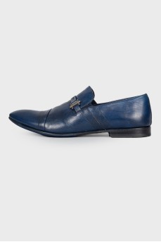 Men's leather blue shoes